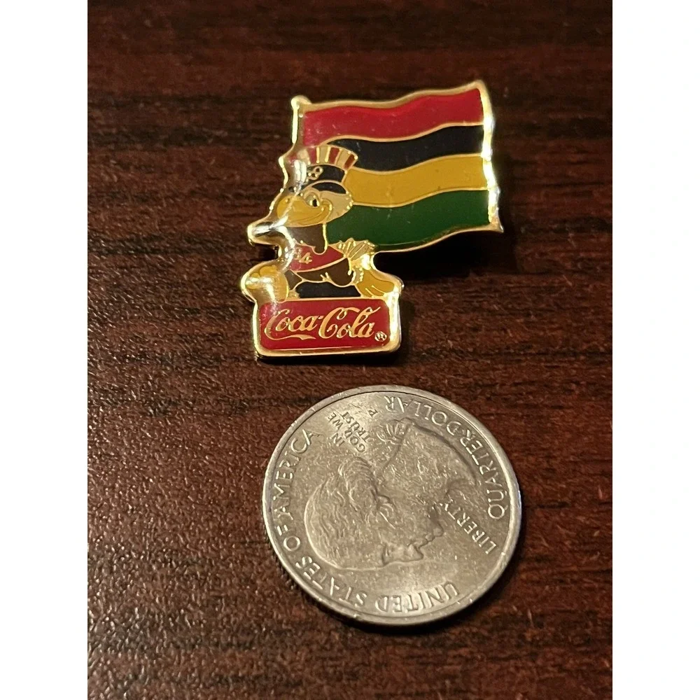 Vintage 1984 Los Angeles‎ Olympics Coca Cola Sam Eagle Mauritius Flag Lapel Pin